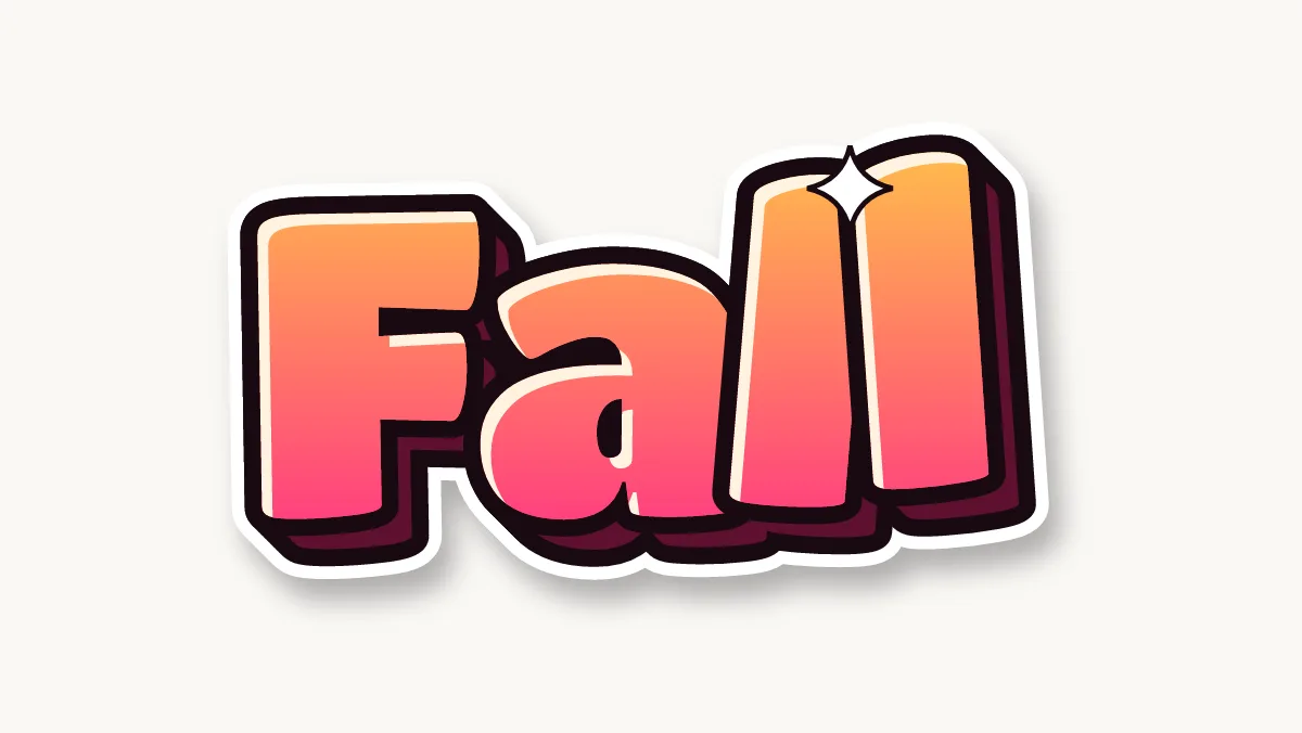 Fall in colored bubble letters