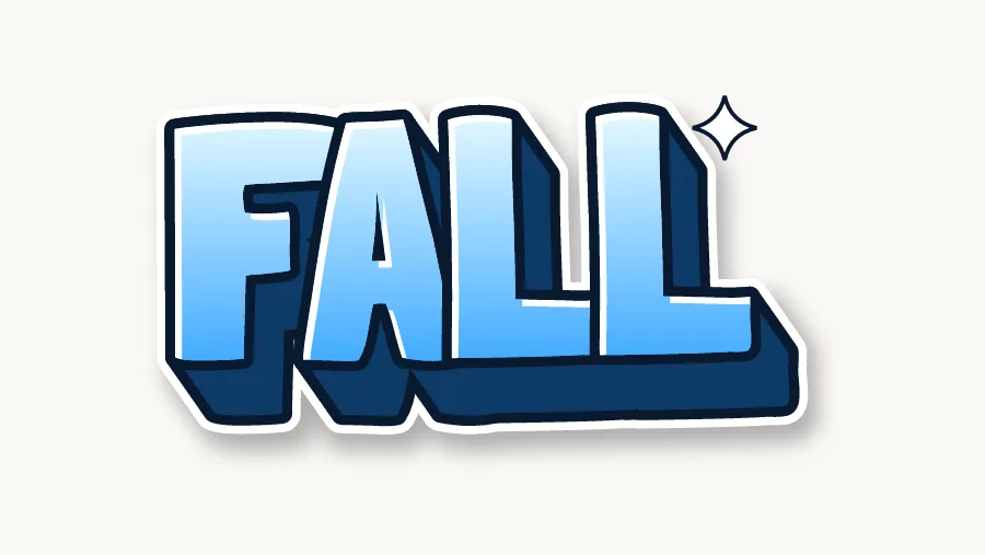 Fall in 3d graffiti letters