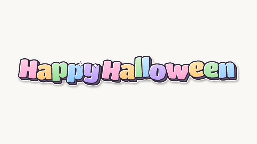 Happy Halloween in cute pastel bubble letters