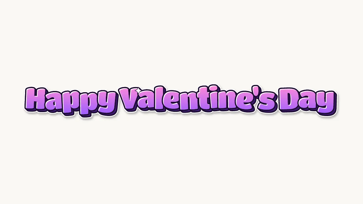 Happy Valentine's Day in colored bubble letters