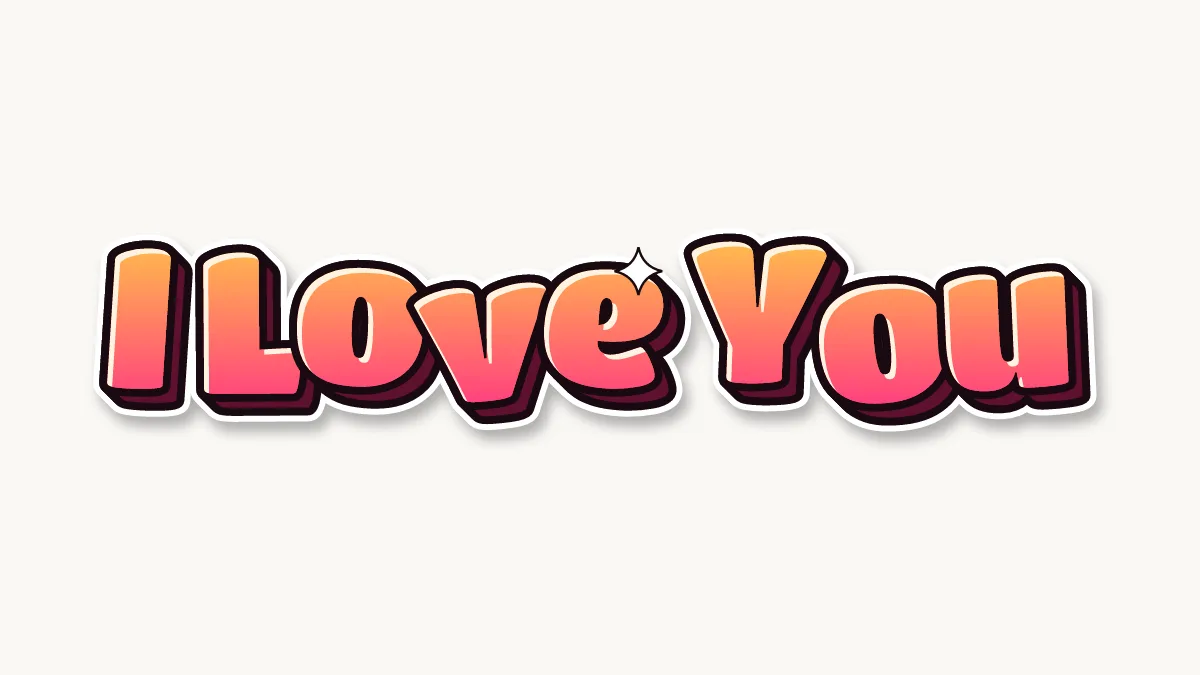 I Love You in colored bubble letters