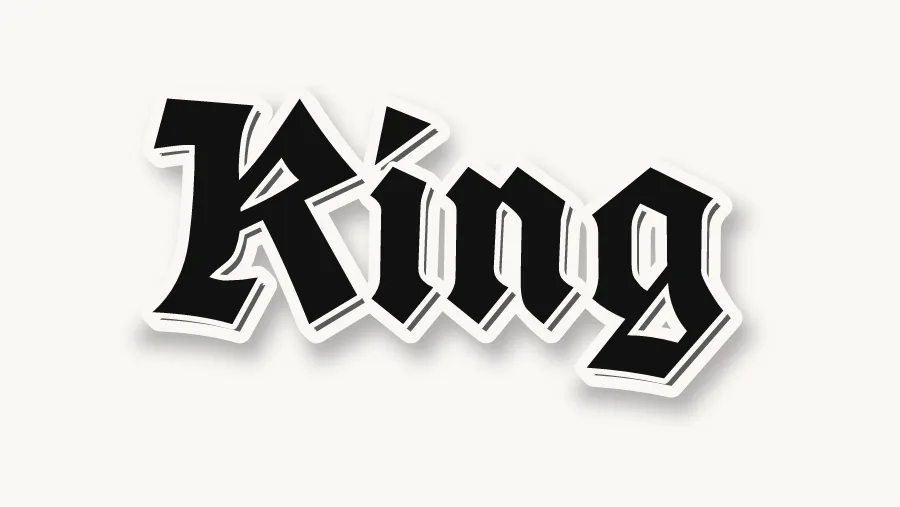 King in old english graffiti letters