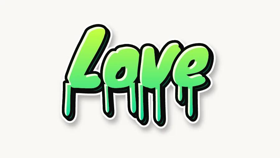 Love in drip graffiti letters
