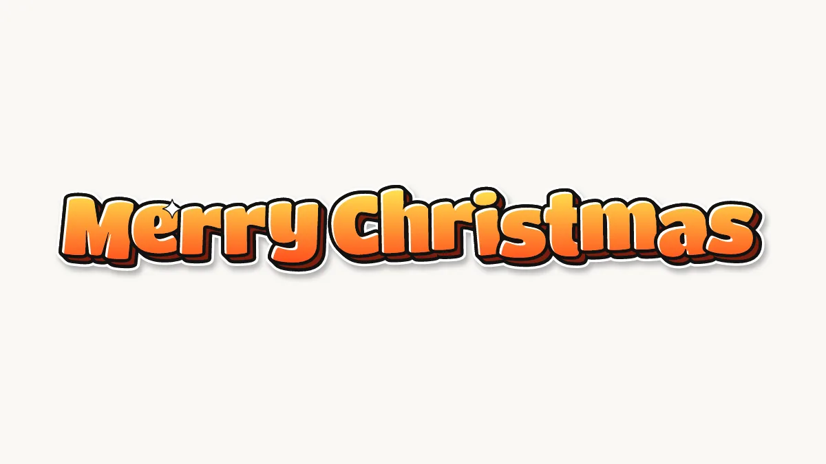 Merry Christmas in colored bubble letters