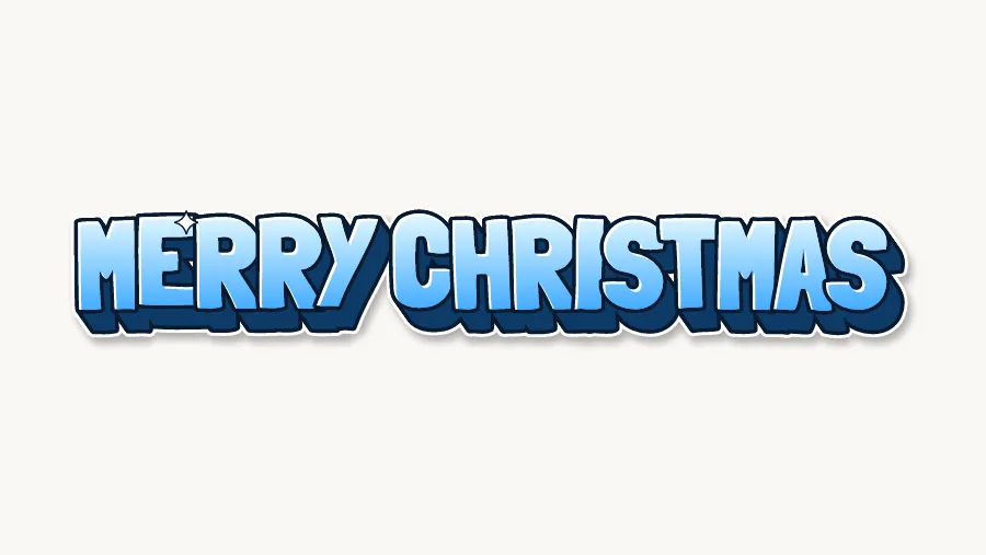Merry Christmas in 3d graffiti letters