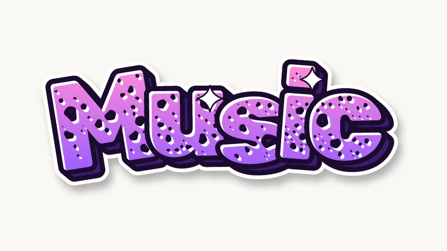 Music in wild graffiti letters