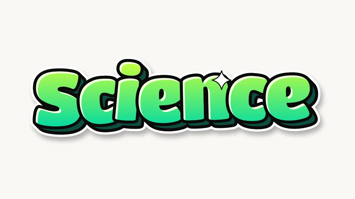 Science in colored bubble letters