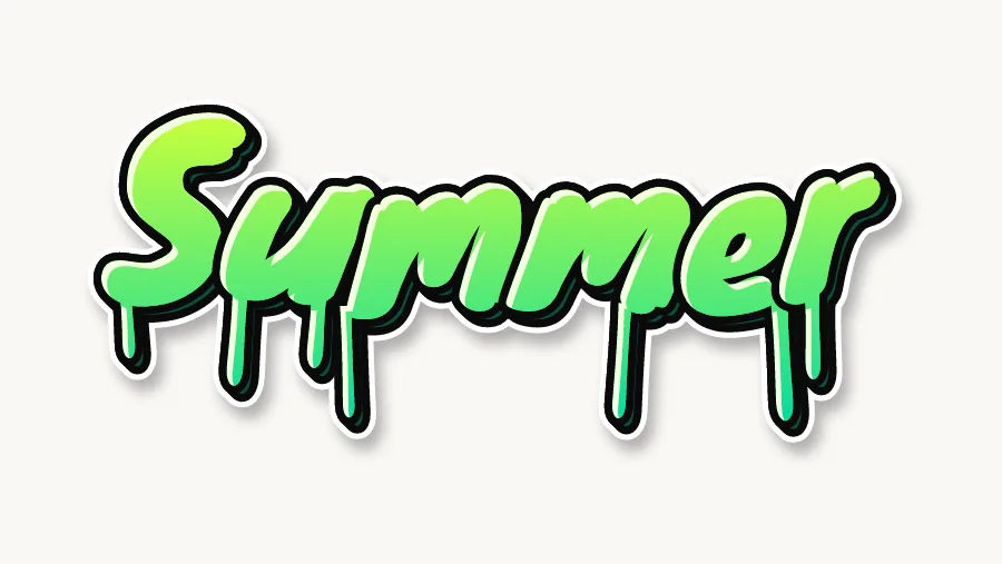 Summer in drip graffiti letters